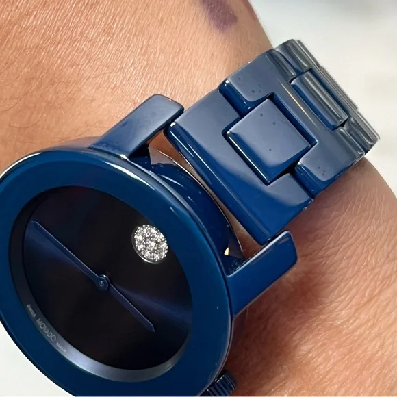 Movado Bold Evolution Quartz Blue Dial Ladies Watch 36mm Monochrome - Picture 11 of 11